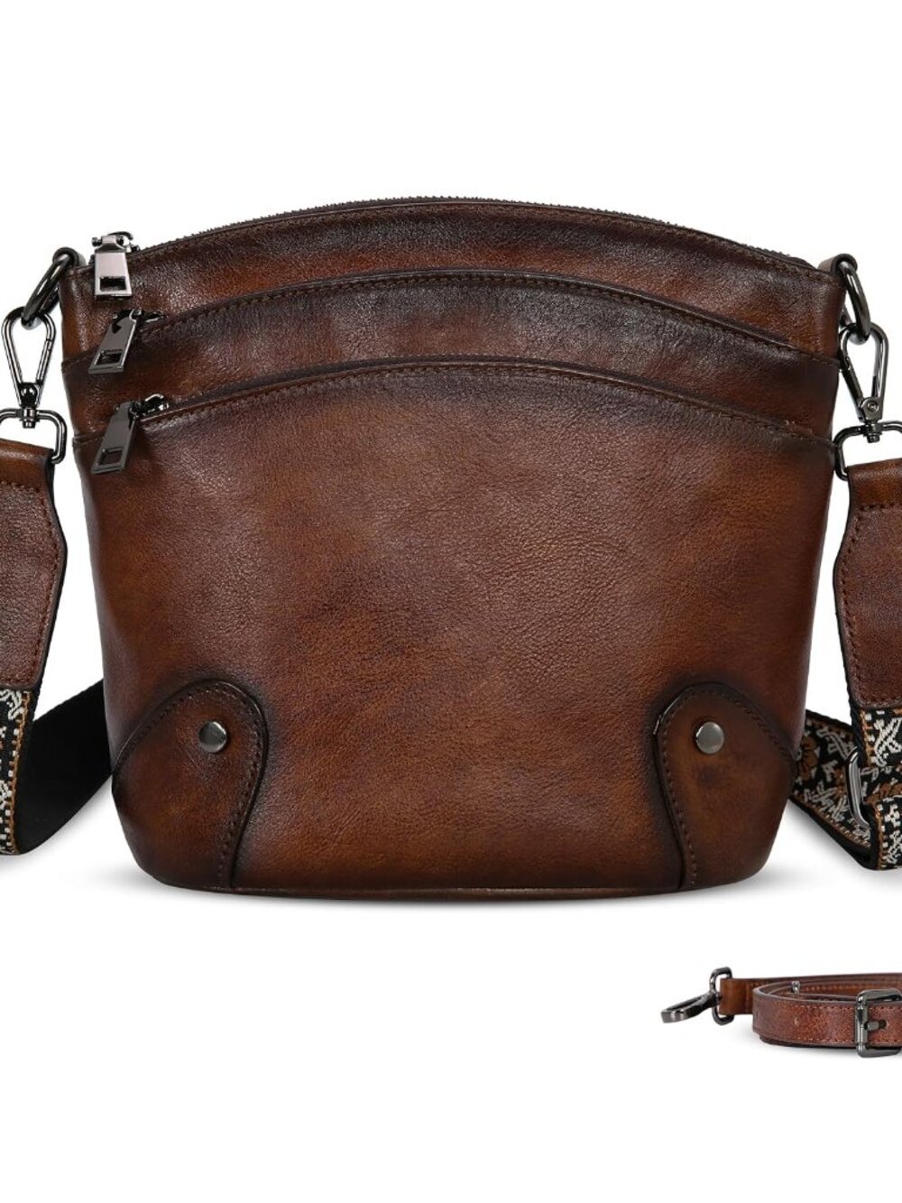 Leather Crossbody Bags for Women Vintage Hobo Shoulder Handbags